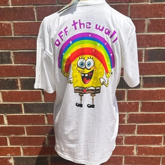 Vans White Tee SpongeBob Vibrant Rainbow HG - Picture 4 of 5